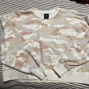 Nike neutral camo cropped crewneck.